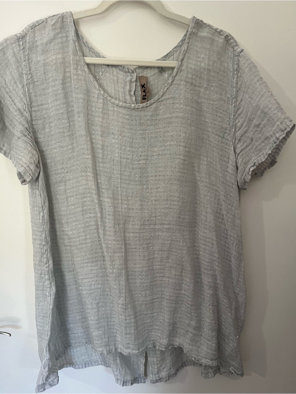 Flax 100% Linen light grey top